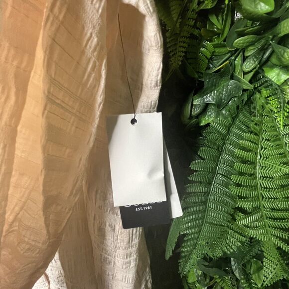 Guess Women Tops XL Beige Crinkle Blouse Collar Long Sleeve MSRP$89.00 NWT 0201 - Picture 11 of 16